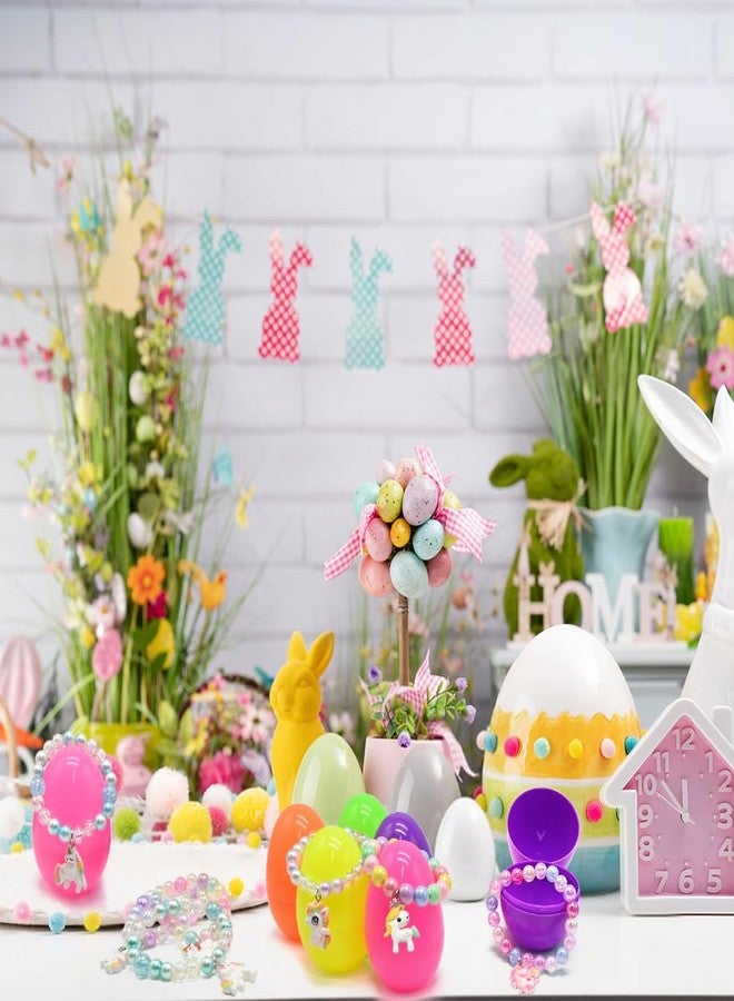 LUKBERA 12Pcs Easter Eggs Filled with Beads Bracelets, Beaded Bracelet Pretend Jewelry Surprise Toys for Girls Play Dress Up Easter Egg Hunt Easter Basket Stuffers Classroom Rewards - Image 5